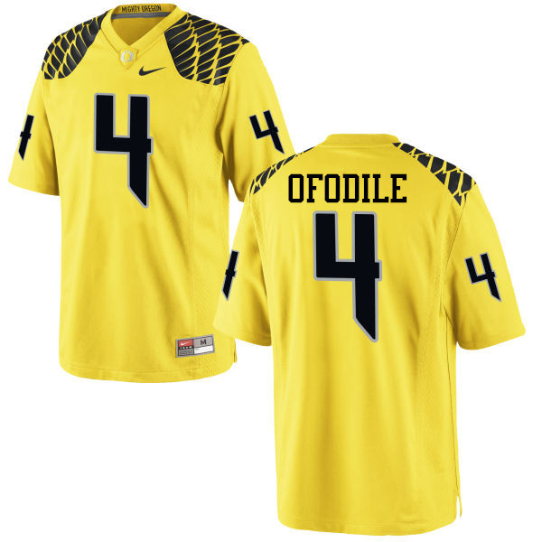 Men #4 Alex Ofodile Oregon Ducks College Football Jerseys-Yellow - Click Image to Close